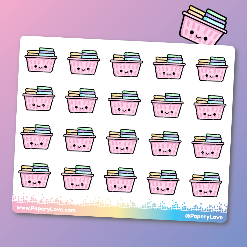 Planner Stickers | Laundry Basket - PaperyLove