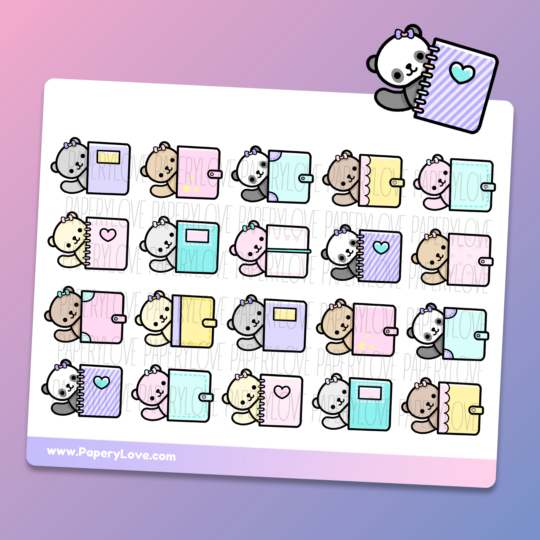 Planner Stickers | Planner Bears 2 - PaperyLove